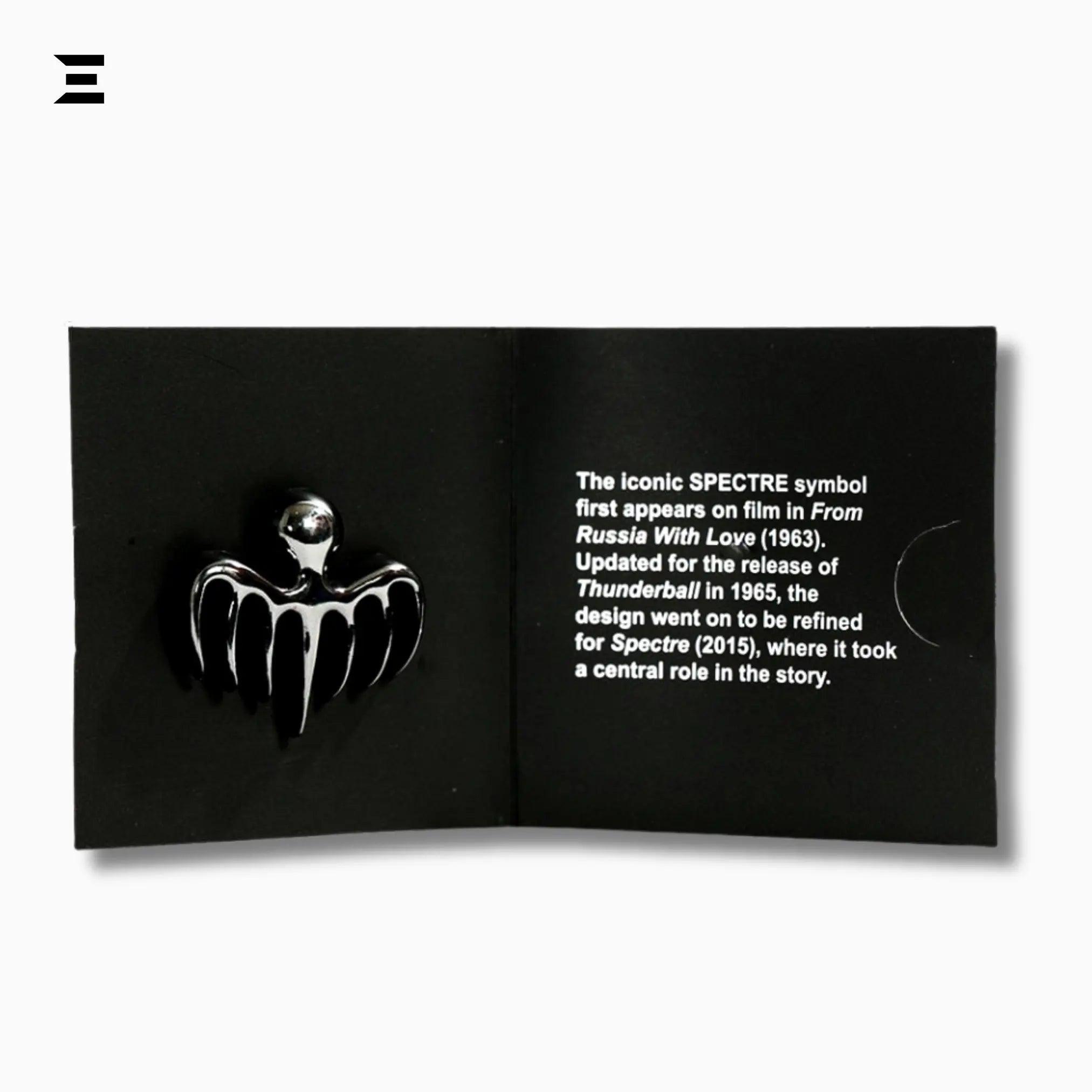 James Bond 007 Official SPECTRE Logo Enamel Pin Badge – Black Metal Lapel Pin - IBRELIA