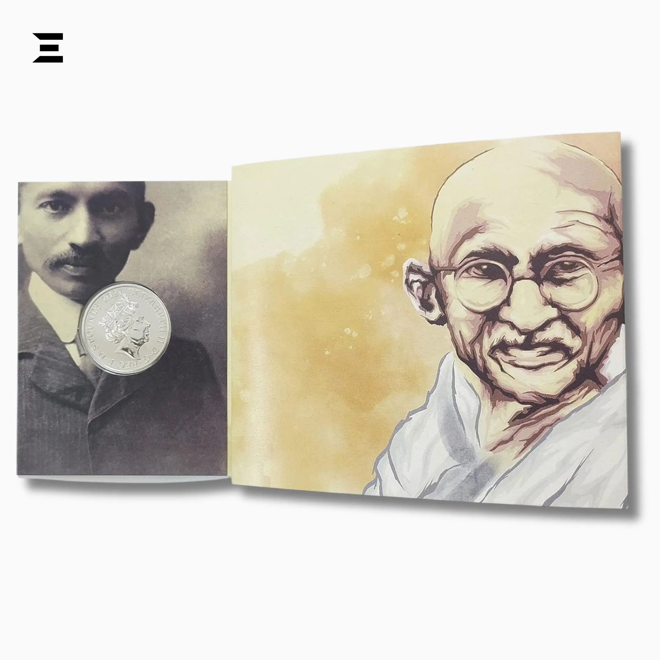 2021 Royal Mint Mahatma Gandhi Commemorative £5 Coin with Original Folder - IBRELIA