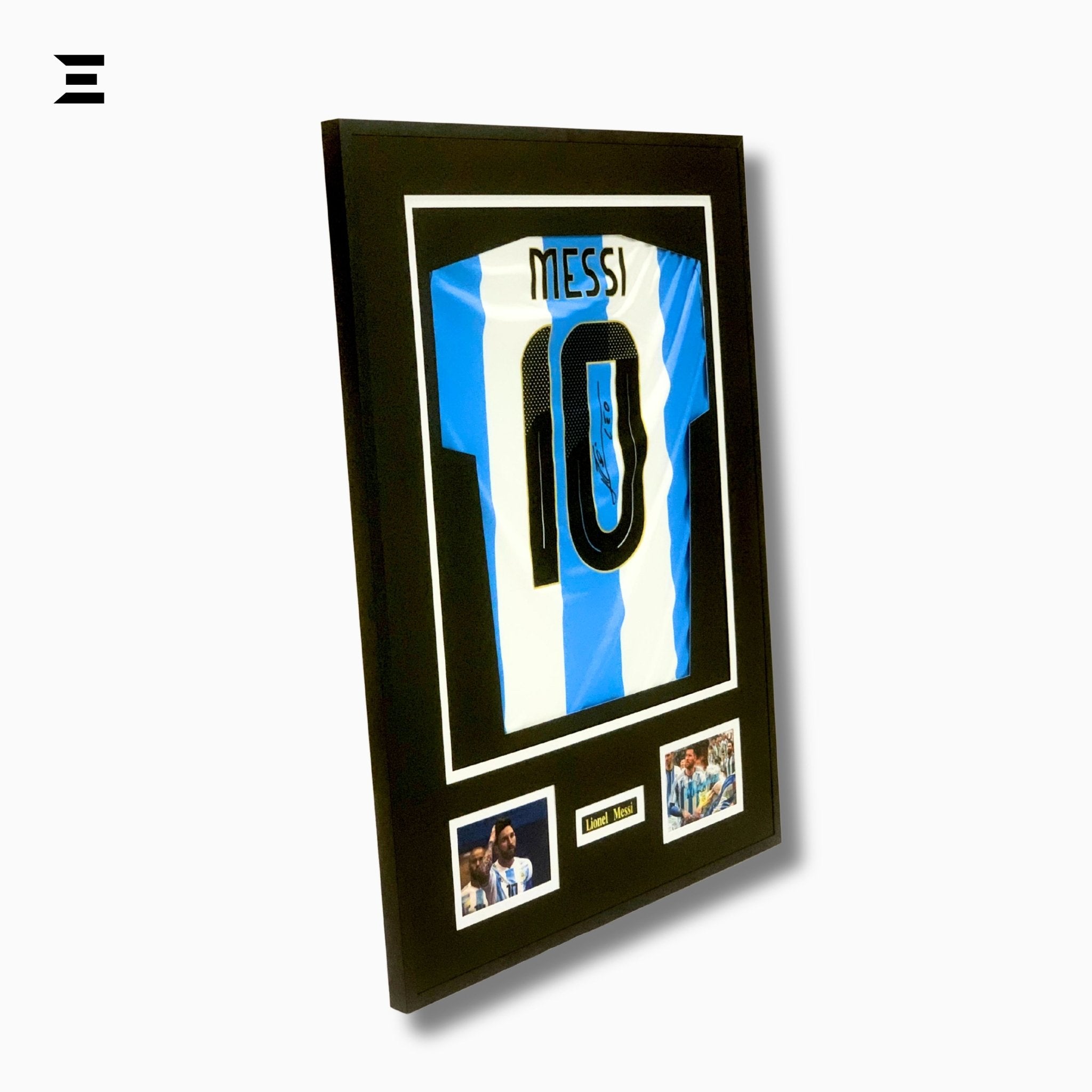 Lionel Messi “Signed” Argentina Jersey Frame – Facsimile Autograph | Metal & Acrylic Display 23.5 × 31.5 in | IBRELIA™ - IBRELIA