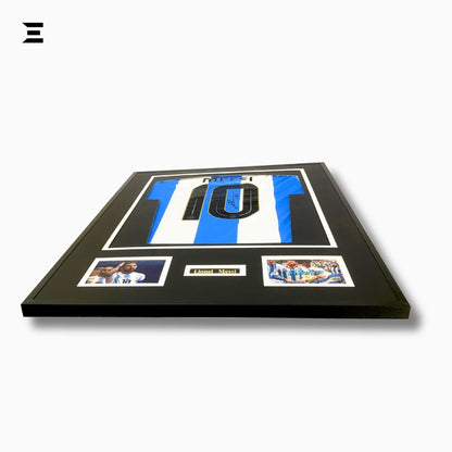 Lionel Messi “Signed” Argentina Jersey Frame – Facsimile Autograph | Metal & Acrylic Display 23.5 × 31.5 in | IBRELIA™ - IBRELIA