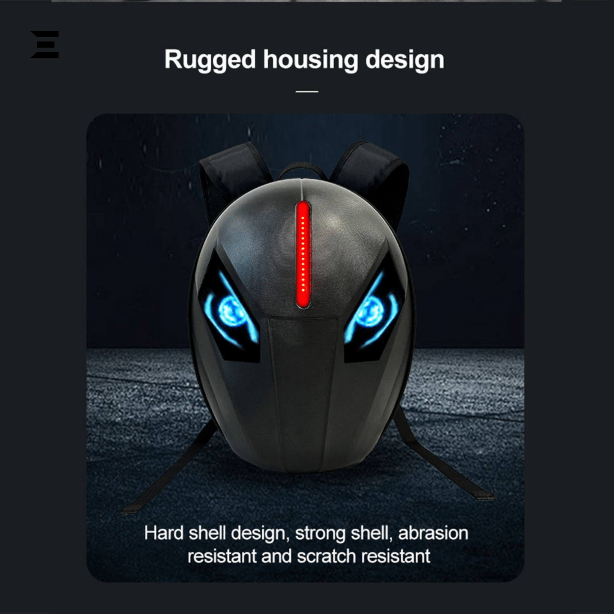 LED Motorcycle Backpack – Waterproof Digital Display Smart Bag with WiFi App Control (Black/Carbon) | IBRELIA™ - IBRELIA