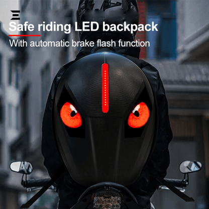 LED Motorcycle Backpack – Waterproof Digital Display Smart Bag with WiFi App Control (Black/Carbon) | IBRELIA™ - IBRELIA