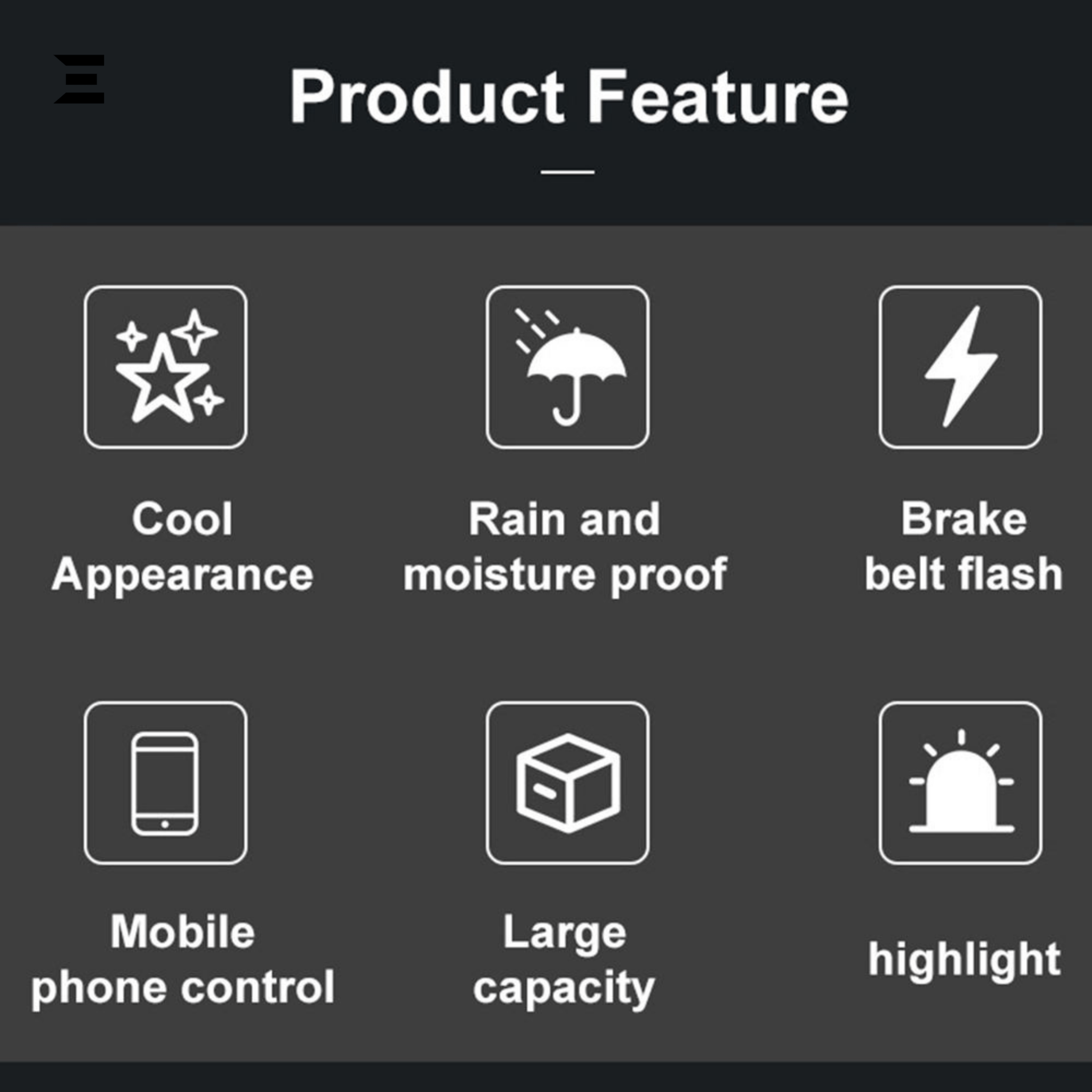 LED Motorcycle Backpack – Waterproof Digital Display Smart Bag with WiFi App Control (Black/Carbon) | IBRELIA™ - IBRELIA
