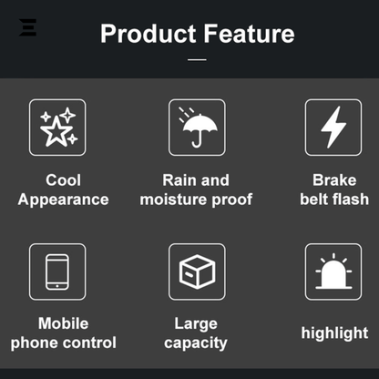 LED Motorcycle Backpack – Waterproof Digital Display Smart Bag with WiFi App Control (Black/Carbon) | IBRELIA™ - IBRELIA