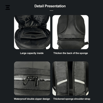 LED Motorcycle Backpack – Waterproof Digital Display Smart Bag with WiFi App Control (Black/Carbon) | IBRELIA™ - IBRELIA