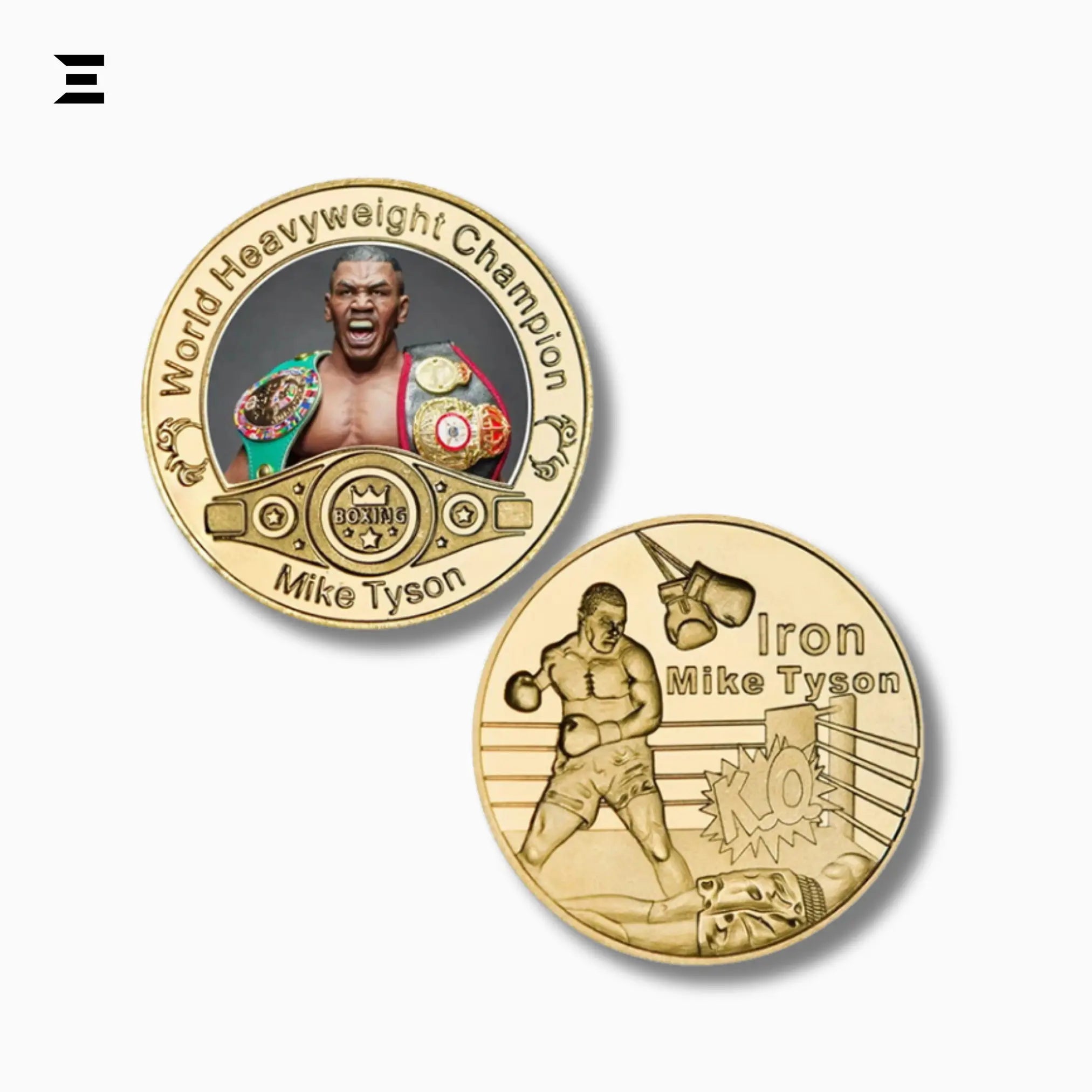 Mike Tyson World Heavyweight Champion Gold Plated Souvenir Coin Set IBRELIA