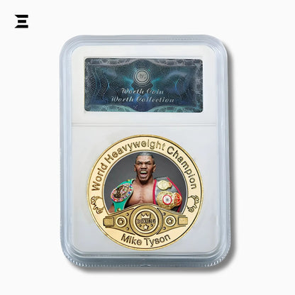 Mike Tyson World Heavyweight Champion Gold Plated Souvenir Coin Set IBRELIA