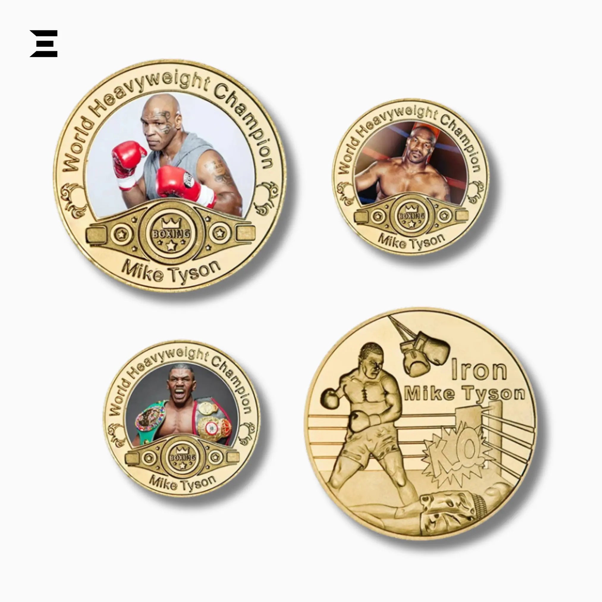Mike Tyson World Heavyweight Champion Gold Plated Souvenir Coin Set IBRELIA