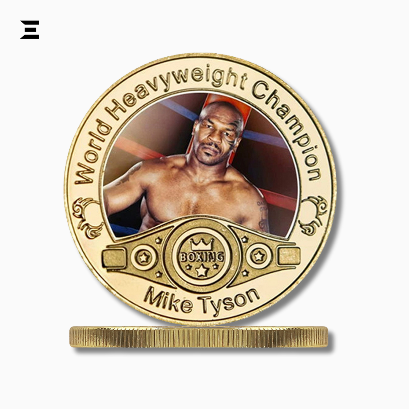 Mike Tyson World Heavyweight Champion Gold Plated Souvenir Coin Set IBRELIA