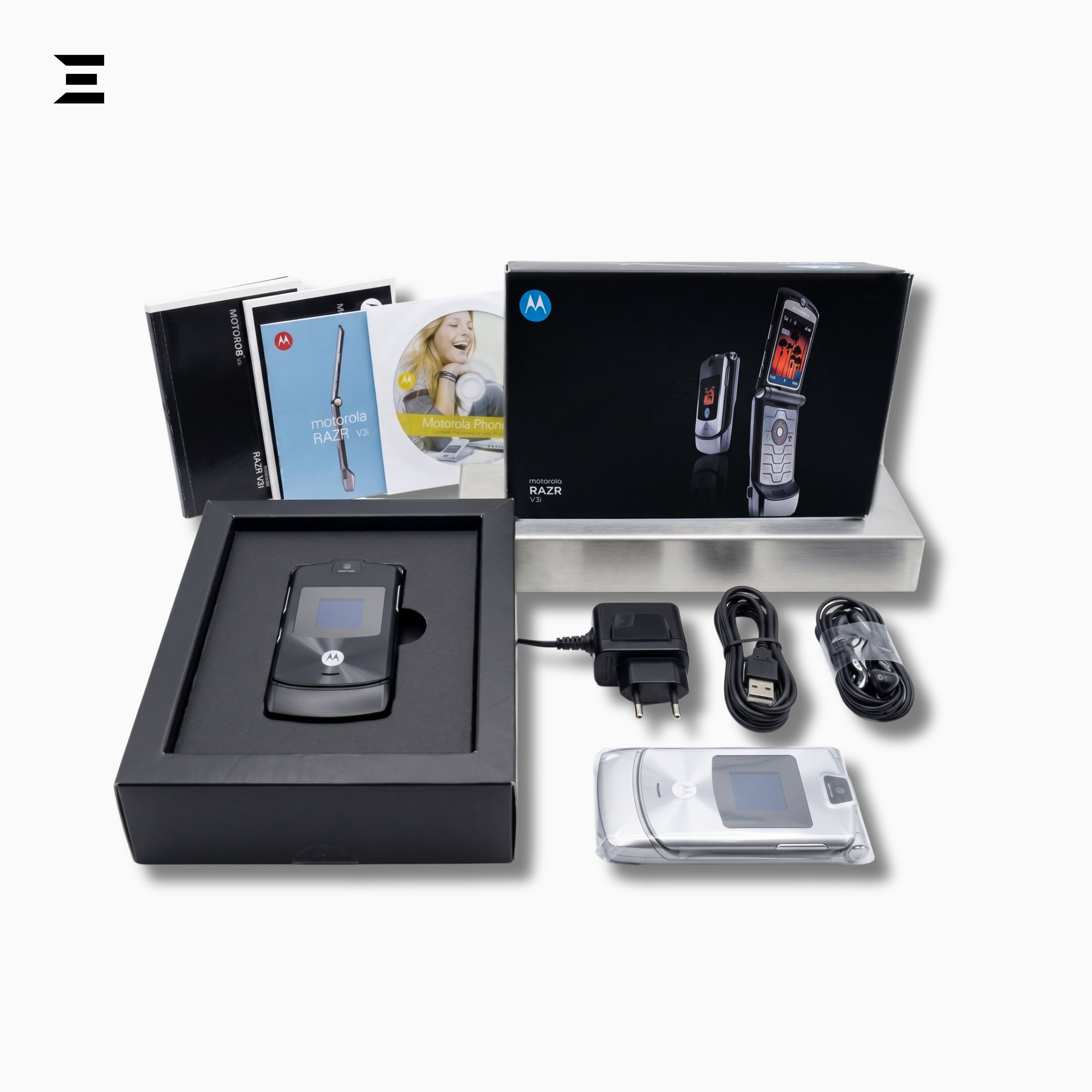 Motorola RAZR V3i (Unlocked) Premium Flip Phone – Complete Boxed Set with Accessories | Collector's Edition
