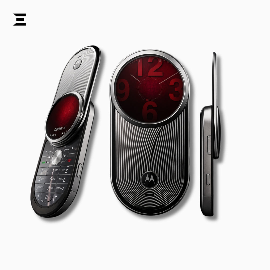 Motorola AURA R1 Silver (Unlocked) Luxury Rotary Mobile Phone – New in Premium Presentation Box