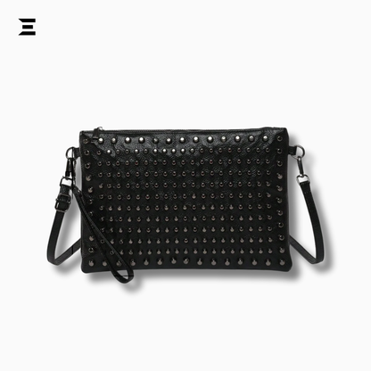 Black Studded Gothic Shoulder Bag – High-End Y2K Crossbody Clutch & Envelope Handbag for Women