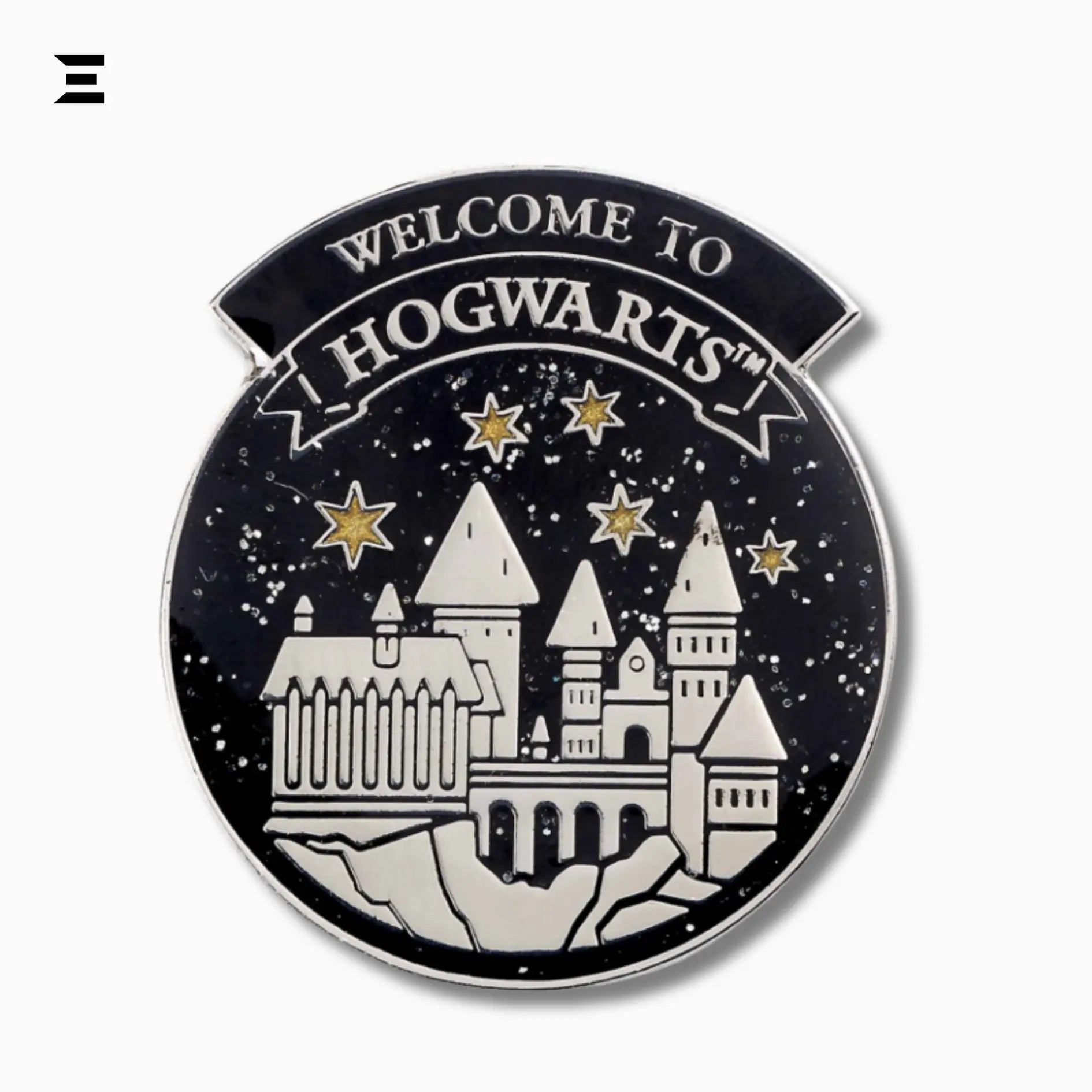 Harry Potter Welcome to Hogwarts Pin Badge – Silver Plated Enamel Castle Collectible - IBRELIA