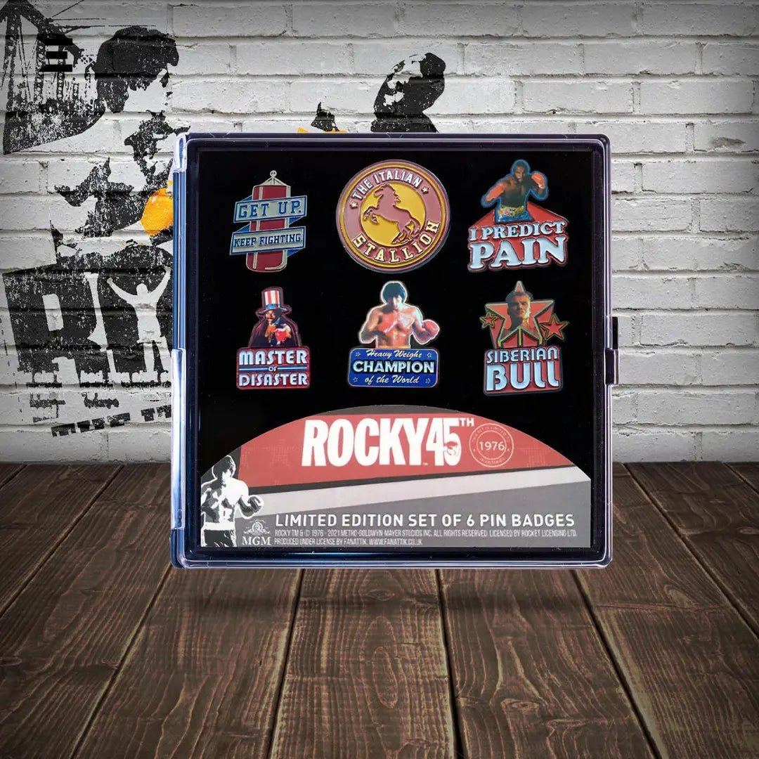 Rocky 45th Anniversary Limited Edition Pin Badge Set – Official Collectible (6 Pack) - IBRELIA