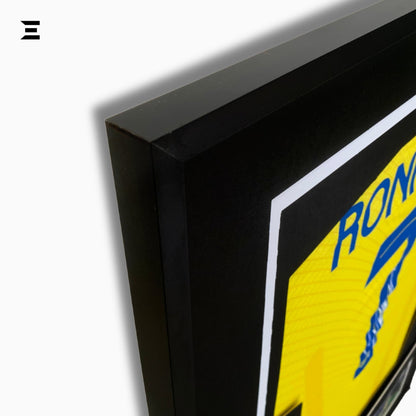 Cristiano Ronaldo “Signed” Al Nassr Jersey Frame – Facsimile Autograph | Metal & Acrylic Display 23.5 × 31.5 in | IBRELIA™ - IBRELIA