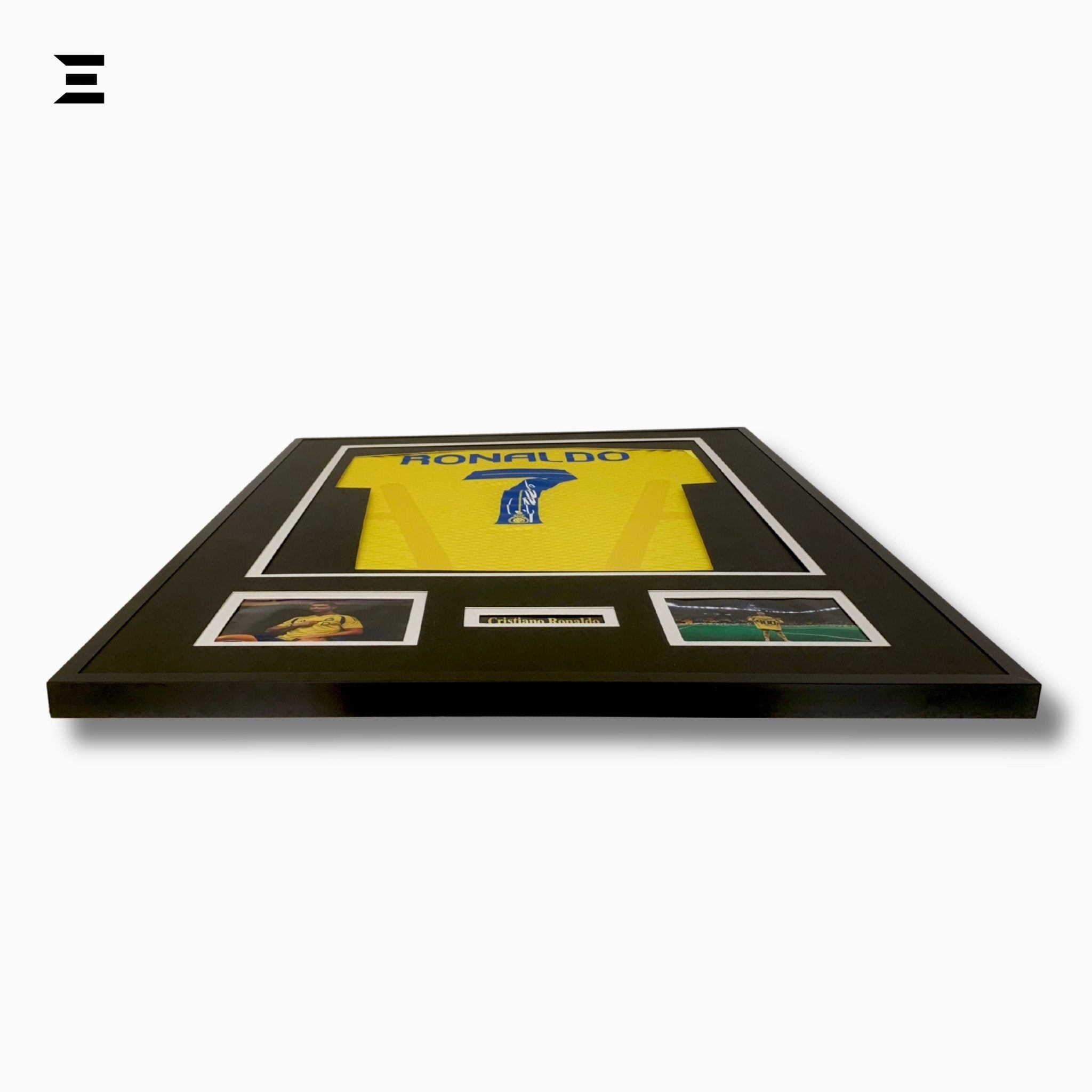 Cristiano Ronaldo “Signed” Al Nassr Jersey Frame – Facsimile Autograph | Metal & Acrylic Display 23.5 × 31.5 in | IBRELIA™ - IBRELIA