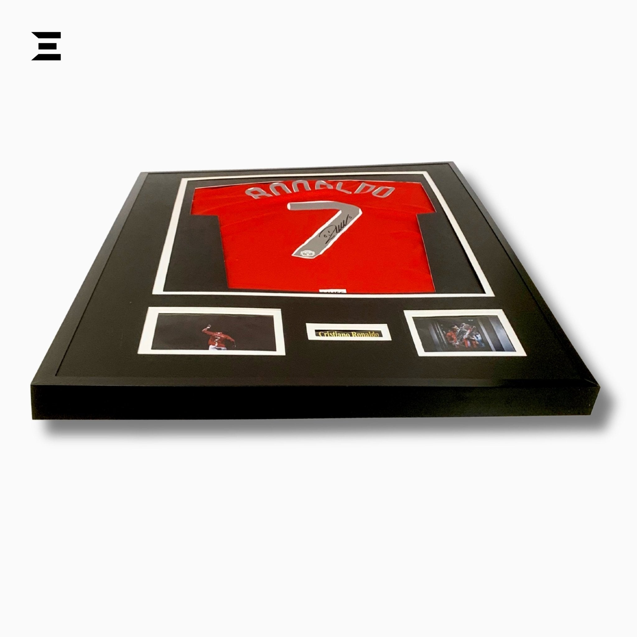 Cristiano Ronaldo “Signed” Manchester United Jersey Frame – Facsimile Autograph | Metal & Acrylic Display 23.5 × 31.5 in | IBRELIA™ - IBRELIA