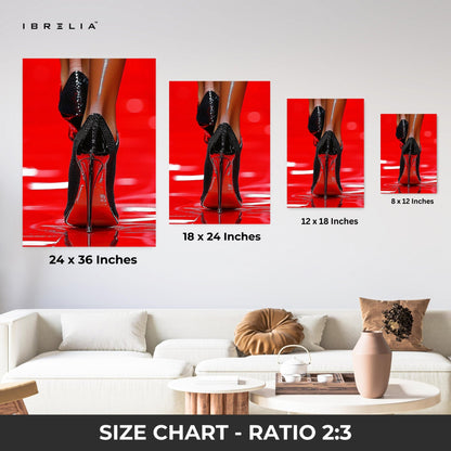Red Stilettos Wall Frame | 4K Ultra Wrap Frame Wall Art in Pakistan | IBRELIA™ - IBRELIA