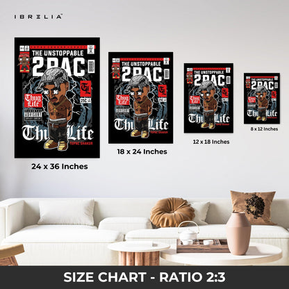 2PAC “Thug Life” Pop Art Comic Edition – 4K Ultra Wrap Frame Wall Art in Pakistan | IBRELIA™ - IBRELIA