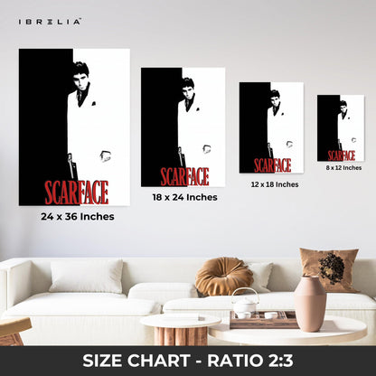Scarface Minimalist Black & White Wall Frame | 4K Ultra Wrap Frame Wall Art in Pakistan | IBRELIA™ - IBRELIA