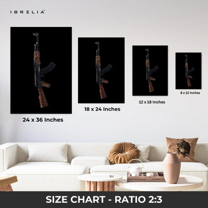 John Wick Typographic AK - 47 4K Ultra Wrap Frame Wall Art in Pakistan | IBRELIA™ - IBRELIA