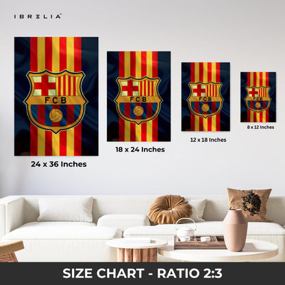 FC Barcelona Crest Wall Frame | 4K Ultra Wrap Frame Wall Art in Pakistan | IBRELIA™ - IBRELIA