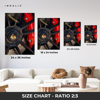 Porsche Brake Disc 4K Ultra Wrap Frame Wall Art in Pakistan | IBRELIA™ - IBRELIA