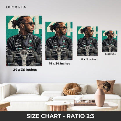 Formula 1 Racing Wall Frame | Lewis Hamilton Edition | 4K Ultra Wrap Frame Wall Art in Pakistan | IBRELIA™ - IBRELIA