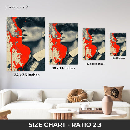 Thomas Shelby Red Smoke Wall Frame | 4K Ultra Wrap Frame Wall Art in Pakistan | IBRELIA™ - IBRELIA