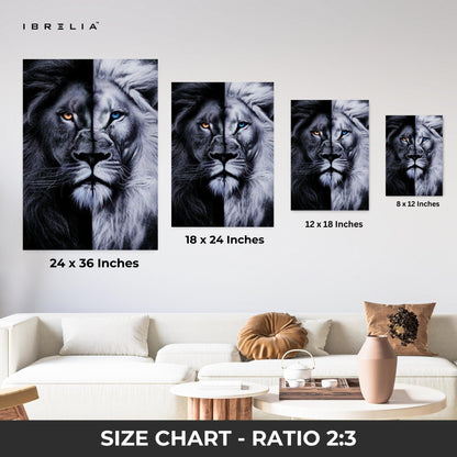 Dual Lion Majesty Wall Frame | 4K Ultra Wrap Frame Wall Art in Pakistan | IBRELIA™ - IBRELIA