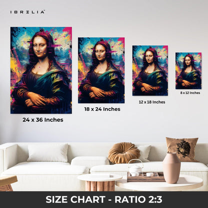 Mona Lisa Graffiti Splash Wall Frame | 4K Ultra Wrap Frame Wall Art in Pakistan | IBRELIA™ - IBRELIA