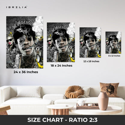 Wiz Khalifa Graffiti Wall Frame | 4K Ultra Wrap Frame Wall Art in Pakistan | IBRELIA™ - IBRELIA