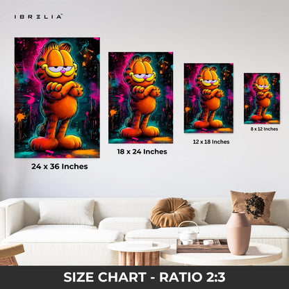 Graffiti Garfield Wall Frame | 4K Ultra Wrap Frame Wall Art in Pakistan | IBRELIA™ - IBRELIA