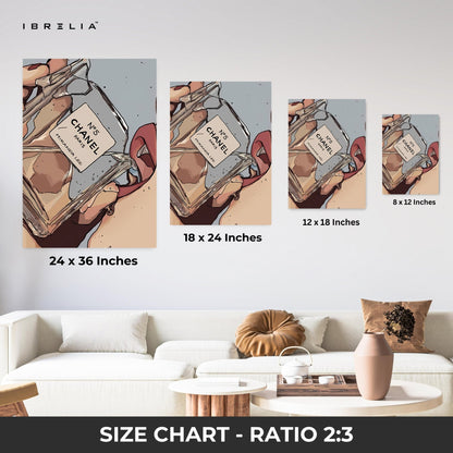 Chanel N°5 “Miranda Lee” Fashion Wall Art – Modern Luxury Pop Art | IBRELIA™ - IBRELIA