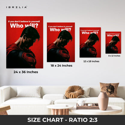 Superman “Believe in Yourself” Motivational Wall Frame | 4K Ultra Wrap Frame Wall Art in Pakistan | IBRELIA™ - IBRELIA