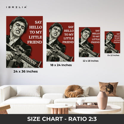 Scarface “Say Hello To My Little Friend” 4K Ultra Wrap Frame Wall Art in Pakistan | IBRELIA™ - IBRELIA