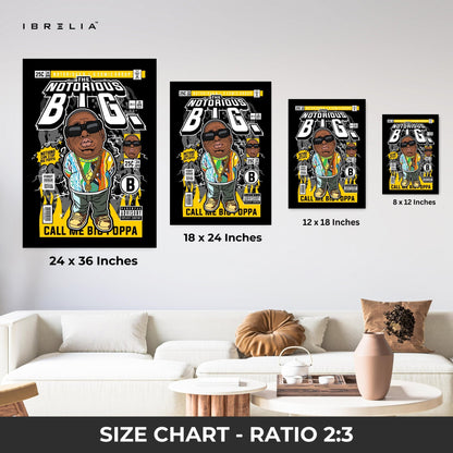 The Notorious B.I.G “Call Me Big Poppa” Pop Art Comic Edition – 4K Ultra Wrap Frame Wall Art in Pakistan | IBRELIA™ - IBRELIA