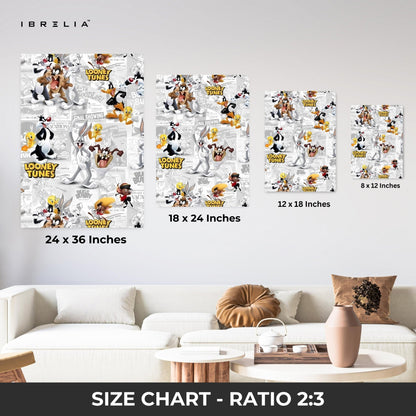 Looney Tunes Collage Wall Frame | 4K Ultra Wrap Frame Wall Art in Pakistan | IBRELIA™ - IBRELIA