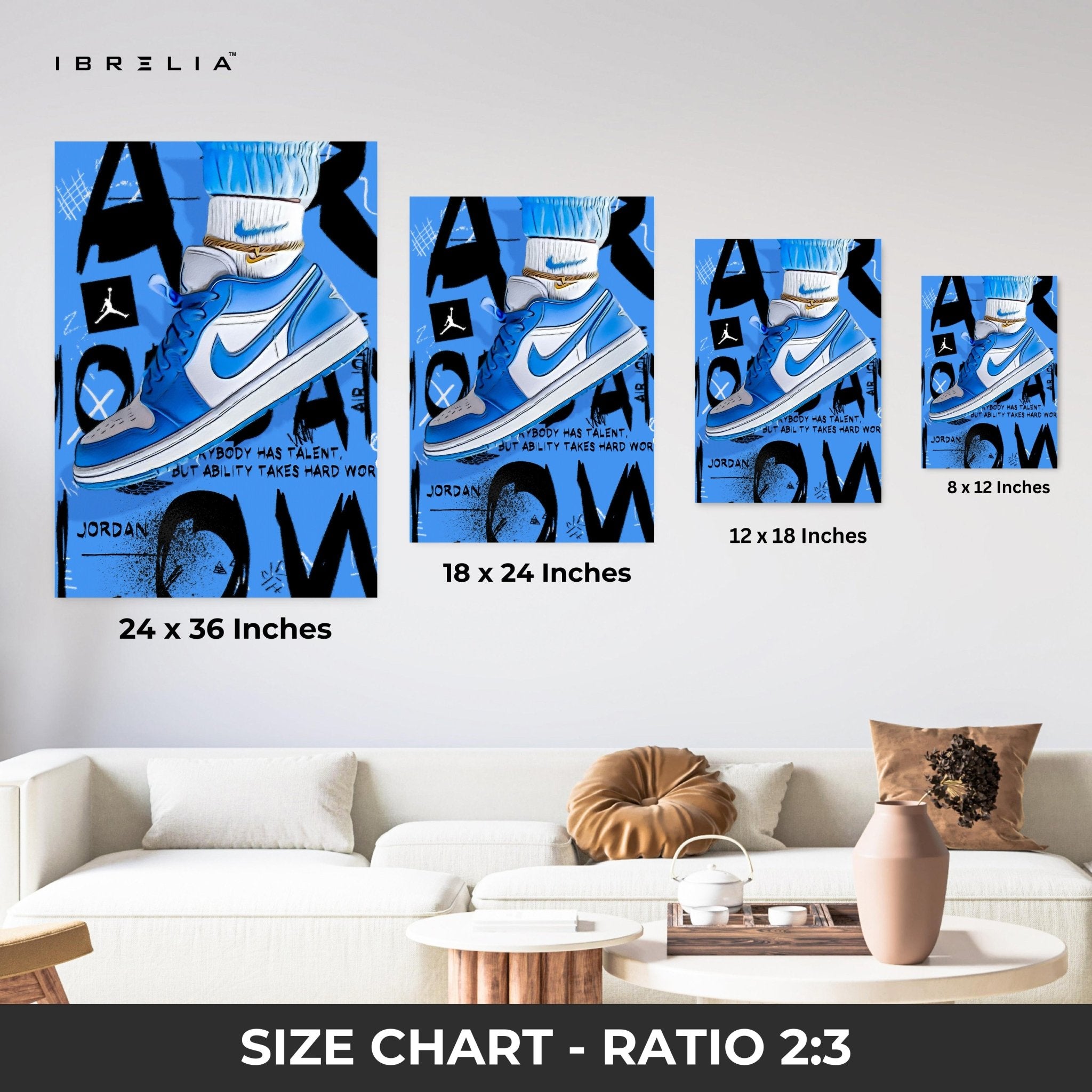Air Jordan Blue Edition – 4K Ultra Wrap Frame Wall Art in Pakistan | IBRELIA™ - IBRELIA