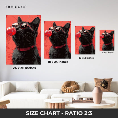 Cool Cat Bubble Pop Wall Frame | 4K Ultra Wrap Frame Wall Art in Pakistan | IBRELIA™ - IBRELIA