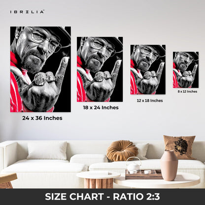 Walter White Graffiti Power Wall Frame | 4K Ultra Wrap Frame Wall Art in Pakistan | IBRELIA™ - IBRELIA