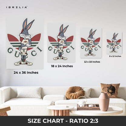Bugs Bunny x Gucci Wall Frame | 4K Ultra Wrap Frame Wall Art in Pakistan | IBRELIA™ - IBRELIA