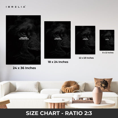 Born for Greatness Lion Wall Frame | 4K Ultra Wrap Frame Wall Art in Pakistan | IBRELIA™ - IBRELIA