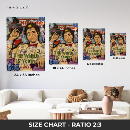Scarface “The World Is Yours” Graffiti 4K Wall Art in Pakistan | IBRELIA™ - IBRELIA