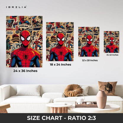 Spider - Man Classic Comic Wall Frame | 4K Ultra Wrap Frame Wall Art in Pakistan | IBRELIA™ - IBRELIA