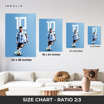 Lionel Messi Argentina 10 – World Champion Edition Wall Frame | 4K Ultra Wrap Frame Wall Art in Pakistan | IBRELIA™ - IBRELIA