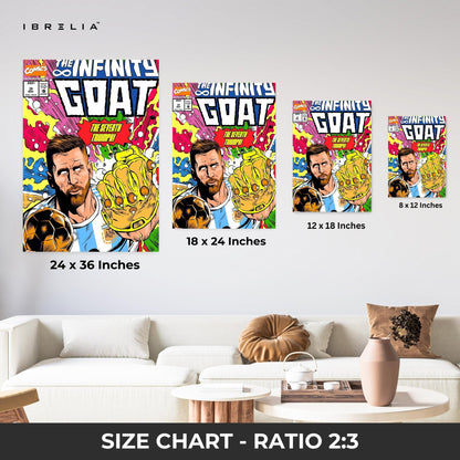 Messi “The Infinite GOAT” Comic Wall Frame | 4K Ultra Wrap Frame Wall Art in Pakistan | IBRELIA™ - IBRELIA