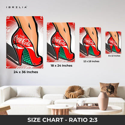 Coca - Cola Pop Art Heels Wall Frame | 4K Ultra Wrap Frame Wall Art in Pakistan | IBRELIA™ - IBRELIA