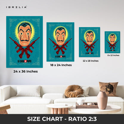La Casa De Papel “Dali Mask” Wall Frame – 4K Ultra Wrap Frame Wall Art in Pakistan | IBRELIA™ - IBRELIA