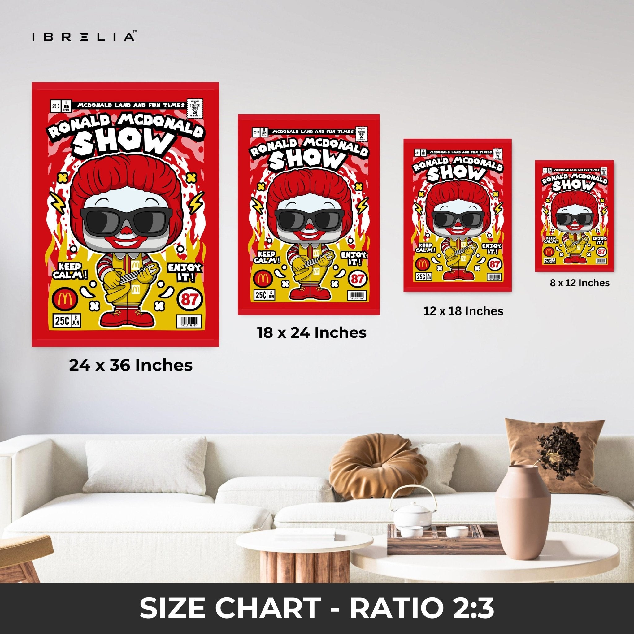 Ronald McDonald “Comic Edition” Pop Art Wall Frame – 4K Ultra Wrap Frame Wall Art in Pakistan | IBRELIA™ - IBRELIA